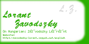 lorant zavodszky business card